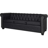  Chesterfield kavč trosed umetno usnje črne barve | Shoptok.si