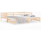 vidaXL Izvlečna dnevna postelja 2x(80x200) cm trdna borovina, (20937226) | Shoptok.si