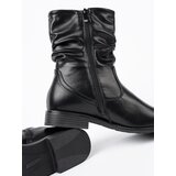 Shelvt Comfortable black ankle boots with ruffles | shoptok.hr