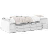 vidaXL Dnevna postelja s predali bela 75x190 cm inženirski les Cene
