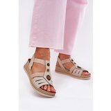 Inblu Women's Wedge Sandals With Decorations Light Beige | shoptok.hr