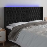  Uzglavlje crno 203 x 16 x 118/128 cm baršunasto Cijene