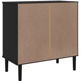  Komoda SENJA crna izgled ratana 80x40x80 cm masivna borovina | Eponuda.com