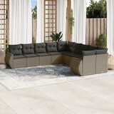 vidaXL 10-dijelni set vrtnih sofa poliratan s jastucima svijetlosivi | shoptok.hr