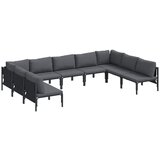 vidaXL Vrtna sedežna garnitura z blazino 9 pcs Črna Jeklo, (5000142677) | Shoptok.si