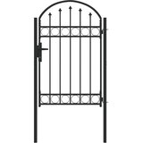  Ograjna vrata ASSEN 100 x 150 cm Prašno lakirano jeklo Siva, (5000300960) | Shoptok.si