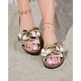 Resti Ladies' beige slippers with decoration at Fixci- Footwear | Shoptok.si