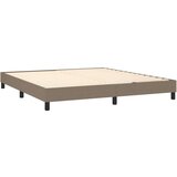 vidaXL Krevet box spring s madracem LED smeđesivi 180x200 cm tkanina | shoptok.hr