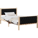  okvir za krevet s uzglavljem crna 100 x 200 cm tkanina | shoptok.hr