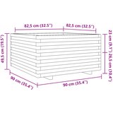  Vrtna sadilica bijela 90x90x49,5 cm od masivne borovine | shoptok.hr