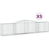  Lučne gabionske košare 5 kom 400x50x80/100 cm pocinčano željezo | shoptok.hr