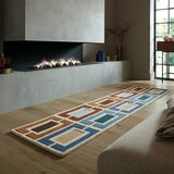 Flair Rugs Moder/oranžen ročno tkan volnen tekač 60x230 cm Retro Blocks – | Shoptok.si