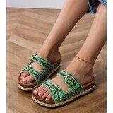 Gemre Green ethnic flip-flops with buckles on straps Zebrina | ePonuda.com