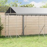 Vanjski kavez za pse s krovom srebrni 2x6x2,5 m pocinčani čelik | shoptok.hr