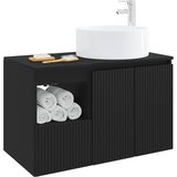  Set namještaja za kupaonicu 2 kom. Crna Konstruirano drvo | shoptok.hr