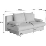 P & B ZOFA S POSTELJNO FUNKCIJO, krem barve tekstil, leseni material | Shoptok.si