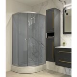 AQUAART tuš kabina gray 90R polukružna 90x90x205 cm | shoptok.hr