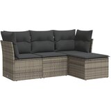  4-dijelni set vrtnih sofa od poliratana s jastucima sivi | shoptok.hr