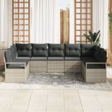  Set vrtne sofe od 9 dijelova s jastučićima svjetlosiva poli ratan | shoptok.hr