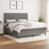  Box spring postelja z vzmetnico temno siva 180x200 cm blago, (20789024) Cene