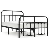 Metalni okvir kreveta uzglavlje i podnožje crni 120x190 cm | shoptok.hr