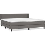 vidaXL Box spring postelja z vzmetnico siva 200x200 cm umetno usnje, (20999274) Cene