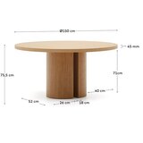 Kave Home Okrugao blagovaonski stol u dekoru hrasta ø 150 cm Nealy – | shoptok.hr