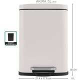 Spirella Mat bel jeklen koš za smeti s pedalom 5 l Akira – | Shoptok.si