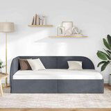  Kotna postelja z vzglavjem Temno siva 80 x 200 cm Žamet, (5000069308) | Shoptok.si
