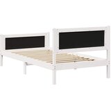  Okvir kreveta s uzglavljem Bijela i svijetlosiva 100 x 200 cm | shoptok.hr