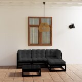 Maison Chic Seti vrtnega pohištva - Vrtna garnitura - Vrtni pohištvo set 5-delna z blazinami trdna borovina, (21814225) | Shoptok.si