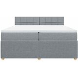  Krevet s oprugama i madracem svjetlosivi 200 x 200cm od tkanine | shoptok.hr