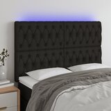 vidaXL LED posteljno vzglavje črno 160x7x118/128 cm blago Cene