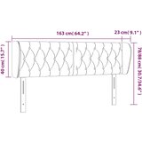  Uzglavlje s ušima crno 163x23x78/88 cm baršunasto | shoptok.hr