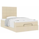  Otomanski okvir kreveta s madracem krem 120x200cm od tkanine | shoptok.hr