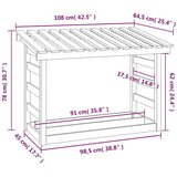  Stalak za drva za ogrjev bijeli 108x64,5x78 masivna borovina | shoptok.hr