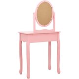 vidaXL Toaletni stolić sa stolcem rozi 65x36x128 cm paulovnija i MDF | shoptok.hr