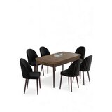 Hanah home Rasklopivi trpezarijski sto i stolice (7 delova) Enya Baroque Black | Eponuda.com