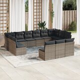  The Living Store Vrtna sedežna garnitura 13-delna z blazinami siv poli ratan - Vrtna Sedežna Garniture, (21479226) | Shoptok.si