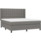  Box spring postelja z vzmetnico temno siva 180x200 cm blago, (21118407) | Shoptok.si