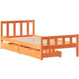 vidaXL Okvir kreveta bez madraca voštano smeđi 75 x 190 cm od borovine | shoptok.hr