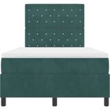 vidaXL Box Spring postelja z vzmetnico temno zelena 120x200 cm žamet, (22052432) | Shoptok.si