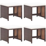 Maison Chic Vrtni stolčki - Vrtni stoli 4 kosi z blazinami rjavi poli ratan JS1087, (21877186) | Shoptok.si
