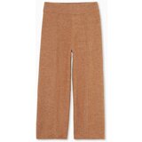 CA ženske pantalone širokih nogavica, visok struk, braon