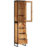 vidaXL kupaonski ormarić 40x27x190 cm željezo i masivno bagremovo drvo | shoptok.hr