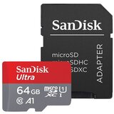 San Disk Ultra microSDXC 64GB + SD Adapter 140MB/s A1 Class 10 UHS-I | Shoptok.si
