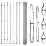 vidaXL Zavarena Ograda s 7 Priključnim Stubovima 1.6x10 m Pocinčani Čelik | shoptok.hr