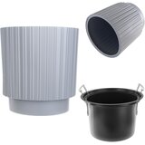 KADAX cvetlični lonec 30 cm pokrov z vstavkom siv plastični, (5000346429) | Shoptok.si