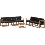  Set vanjskih sofa s jastukom 9 pcs Prirodna i crna | shoptok.hr