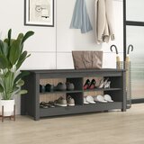 vidaXL klupa za cipele siva 110 x 38 x 45,5 cm od masivne borovine Cijene